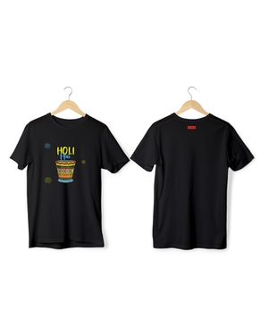 Greys&Blues Rangotsav Pima Round Neck T-Shirt - Black